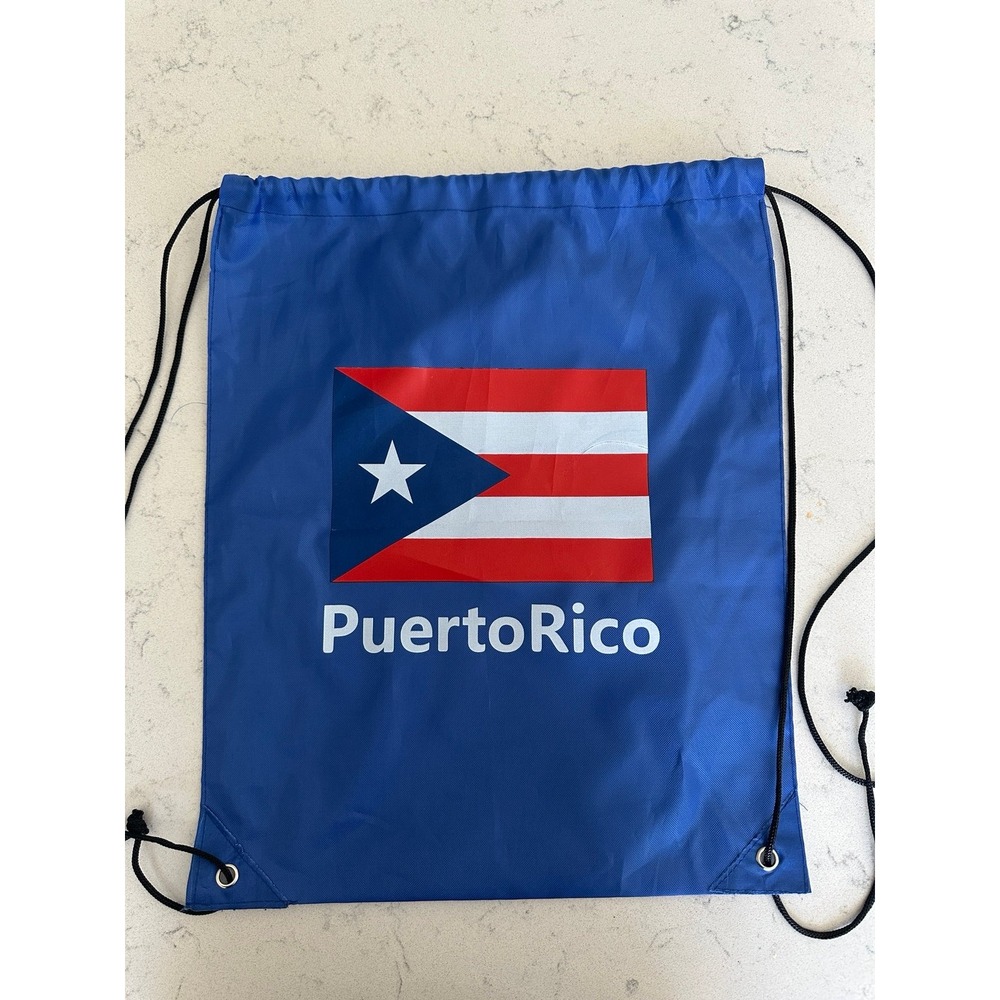 Puerto Rico - Drawstring Backpack String Bag Water Resistant Nylon Bag